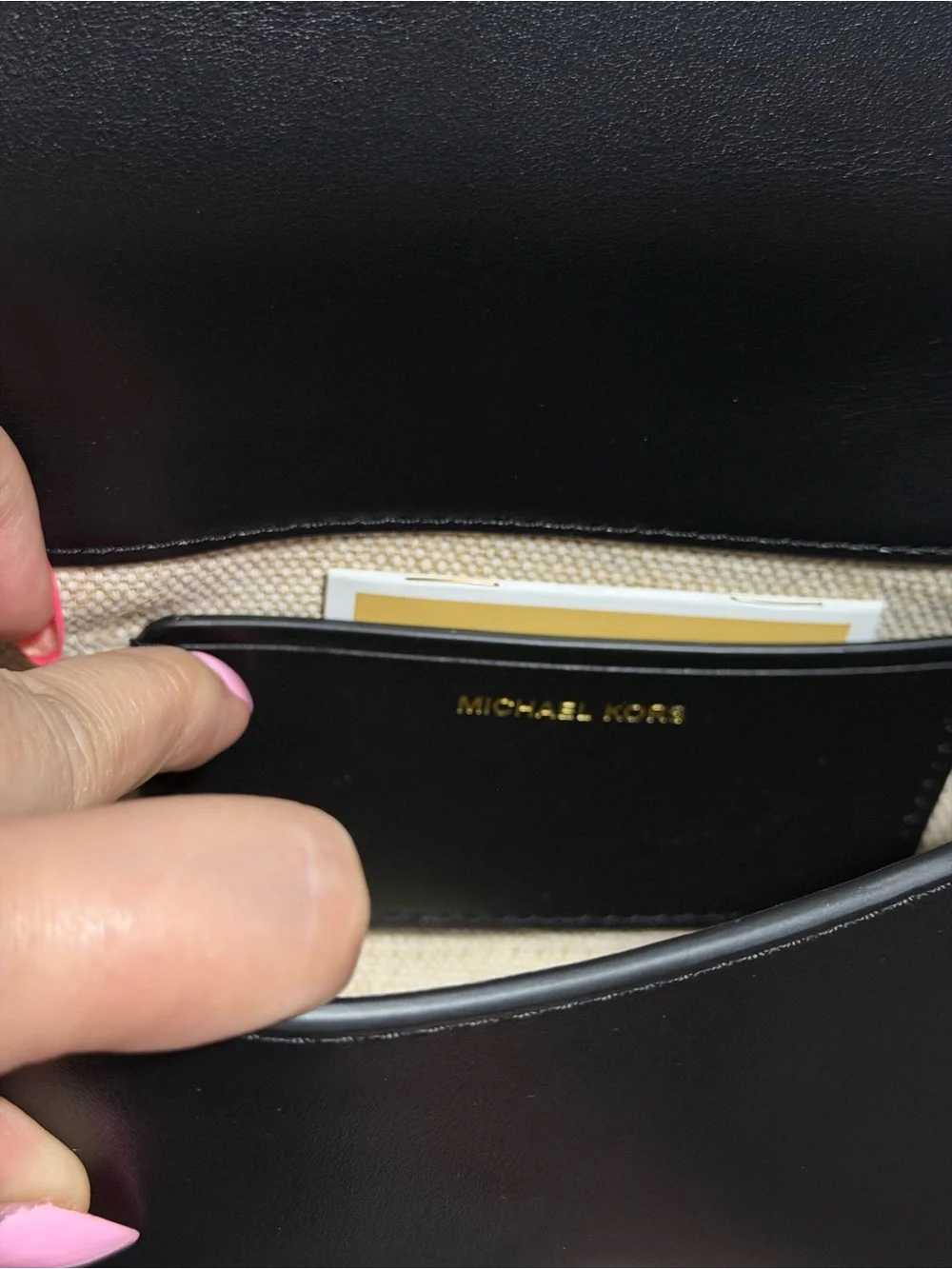 Michael Kors Lydia Black Leather SM Flap XBody